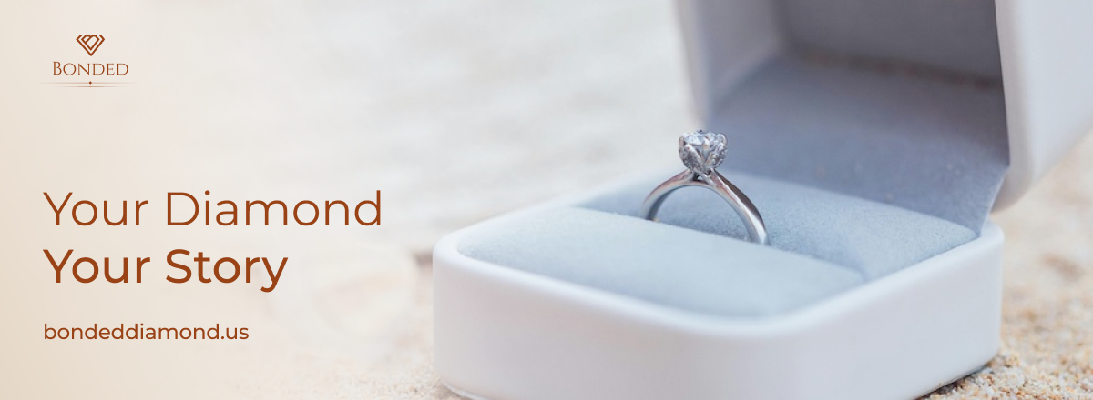 Bonded Diamond with ring box for Facebook page variation 1